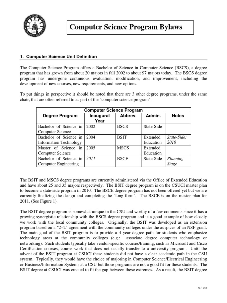 Computer Science by Laws PDF | PDF | Computer Science | Bachelor Of Science