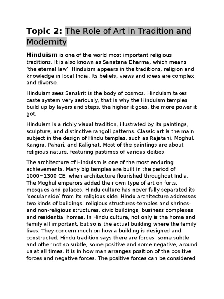 Art and Architecture in Hindu Tradition | PDF | Religion & Spirituality