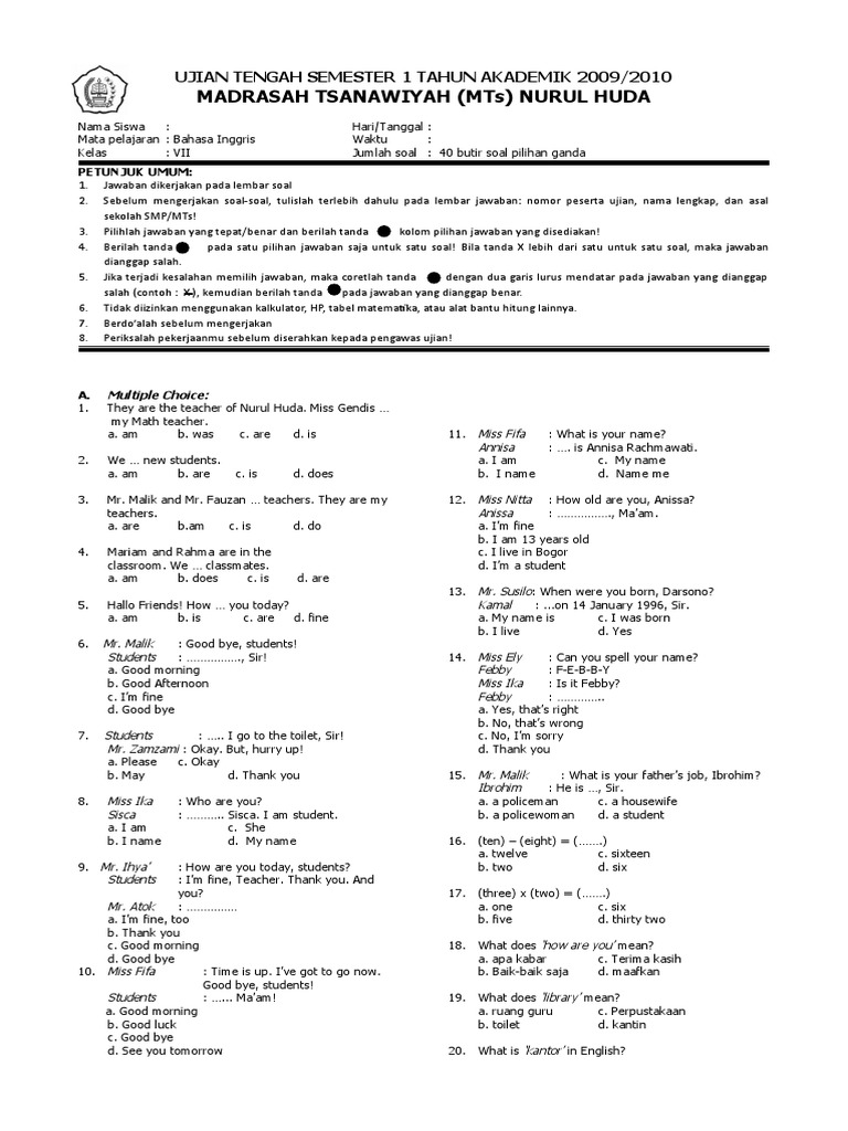 soal essay bahasa inggris kelas 8 bab 3