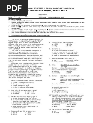 Soal Bahasa Inggris Kelas 12 Euro Immunodeficiency