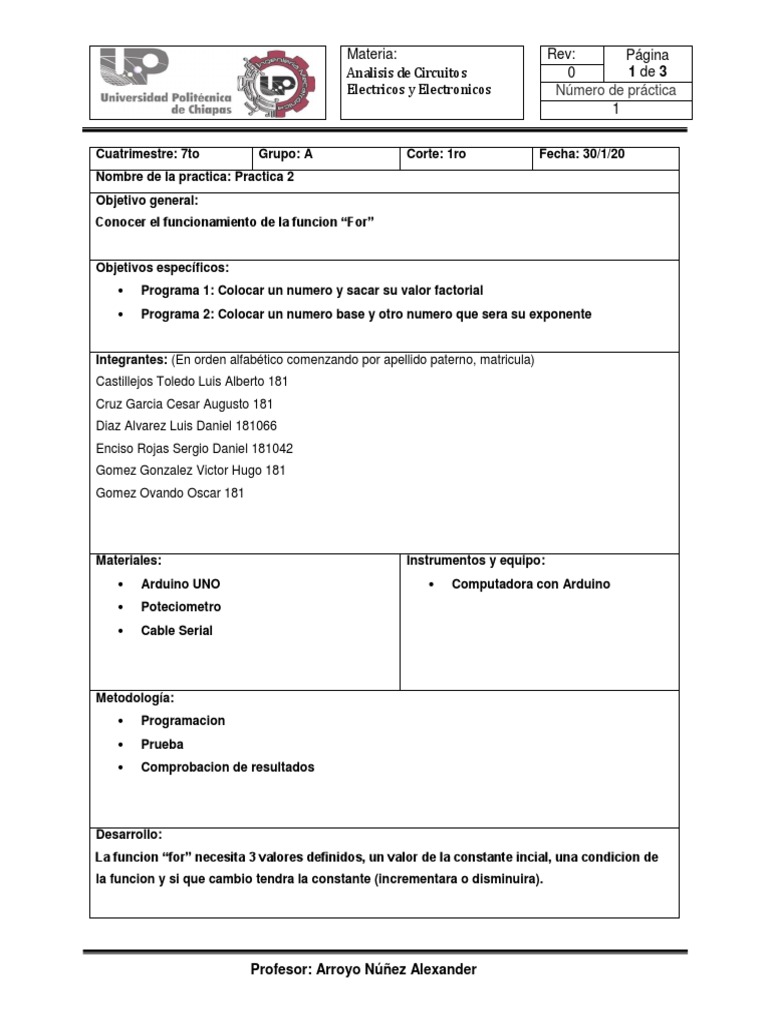 Potencia, Factorial y Suma (Arduino) | PDF | Ingeniería Informática ...