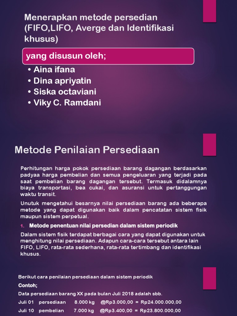 Menerapkan Metode Persedian (FIFO, LIFO, Averge Dan | PDF | Bisnis ...