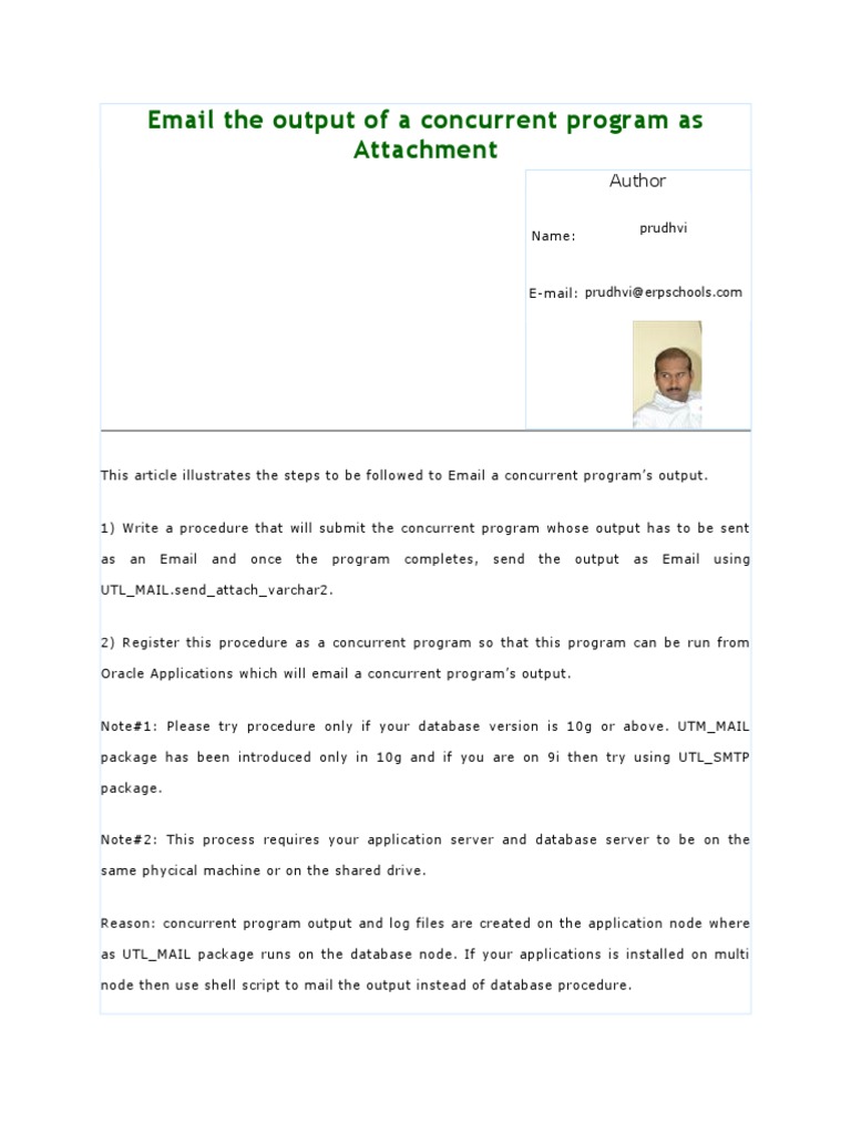 Emailing Concurrent Program Output | PDF | Parameter (Computer ...