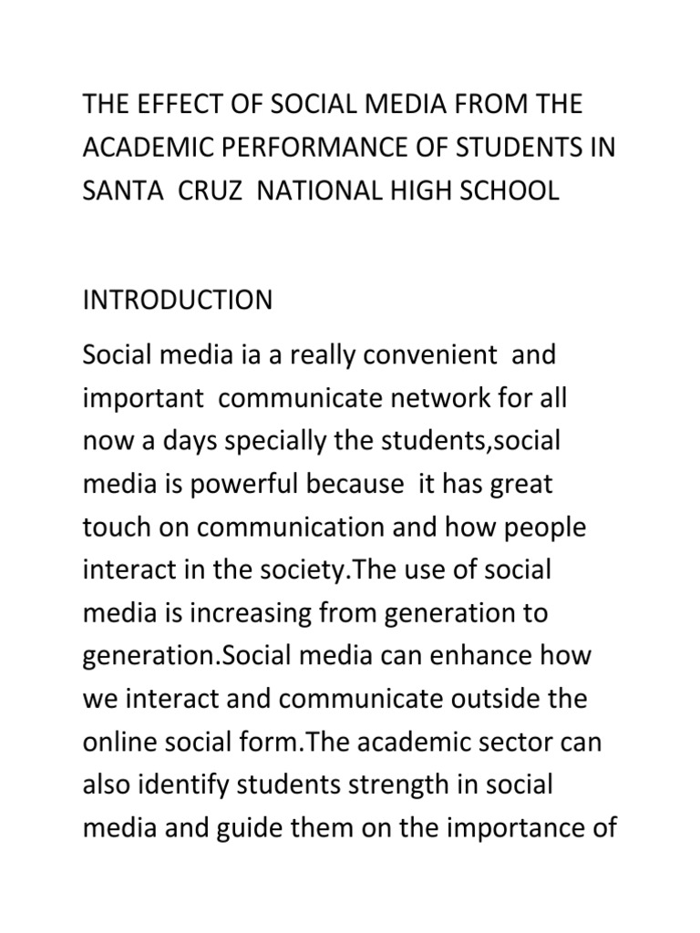 The Effect of Social Media From The Academic Performance of Students in ...