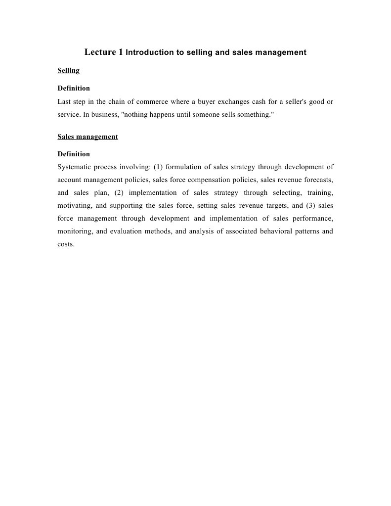 Lecture 1 Introduction To Selling and Sales Management | PDF | Finance ...