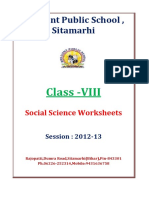 VIII Social-Science-Worksheets Session 2012 2013