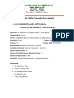 Plan de estrategias de evaluación Colegio Bachillerato Juan Montalvo