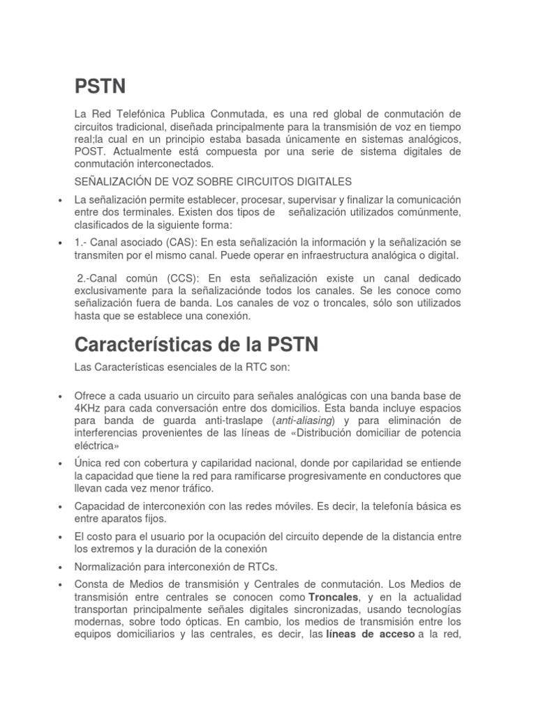 Pstn Descargar Gratis Pdf Red Telefónica Conmutada