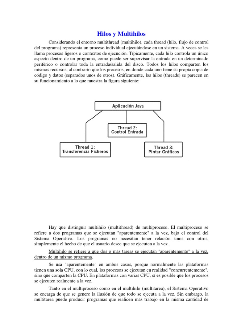 Threads | PDF | Hilo (Computación) | Java (lenguaje de programación)