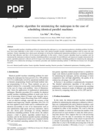 1999 A Genetic Algorithm For Minimizing The Makespan in The Case of Scheduling Identical Parallel Machines