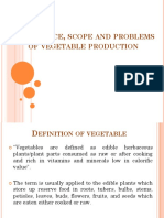 Importance, Scope and Problems of Vegetable Production