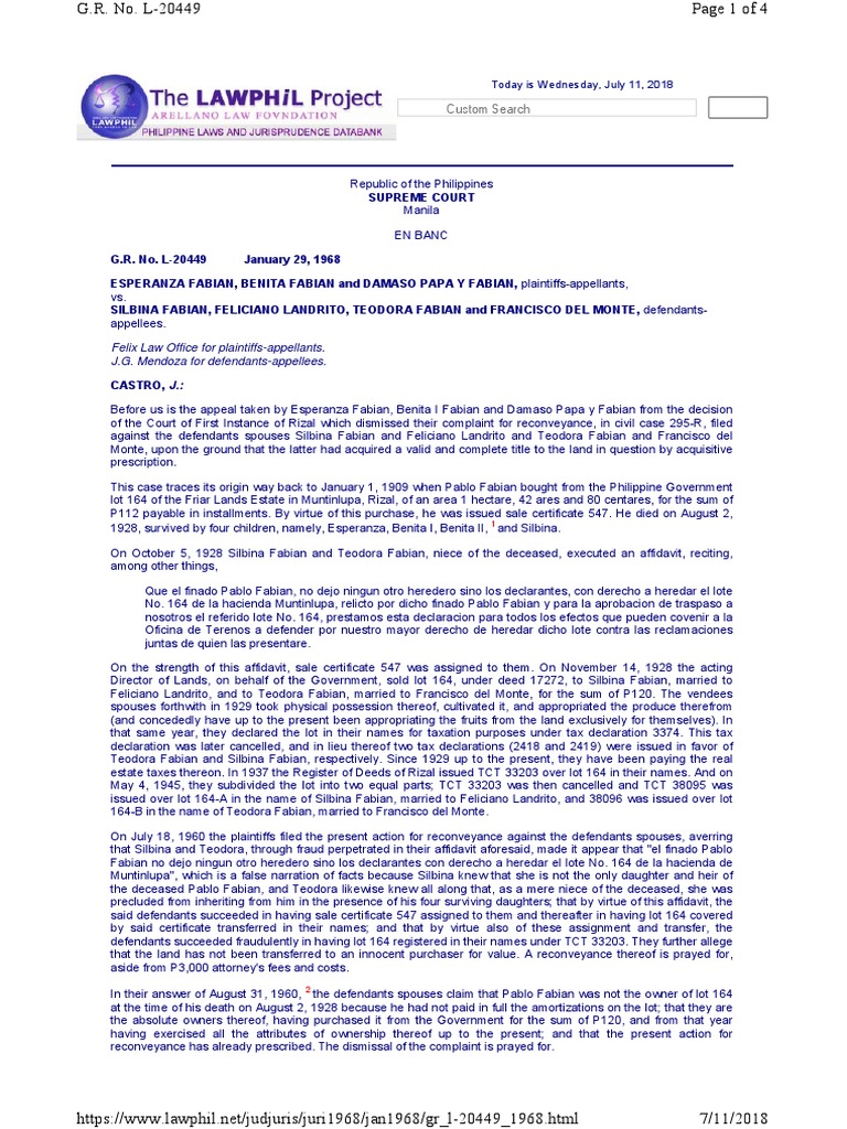 Supreme Court Case on Land Ownership Dispute | PDF | Trust Law | Deed