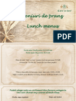 Lunch menus with homemade dishes