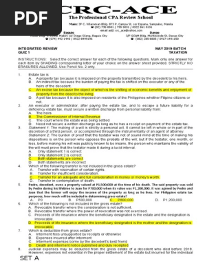 TAX - Quiz 1