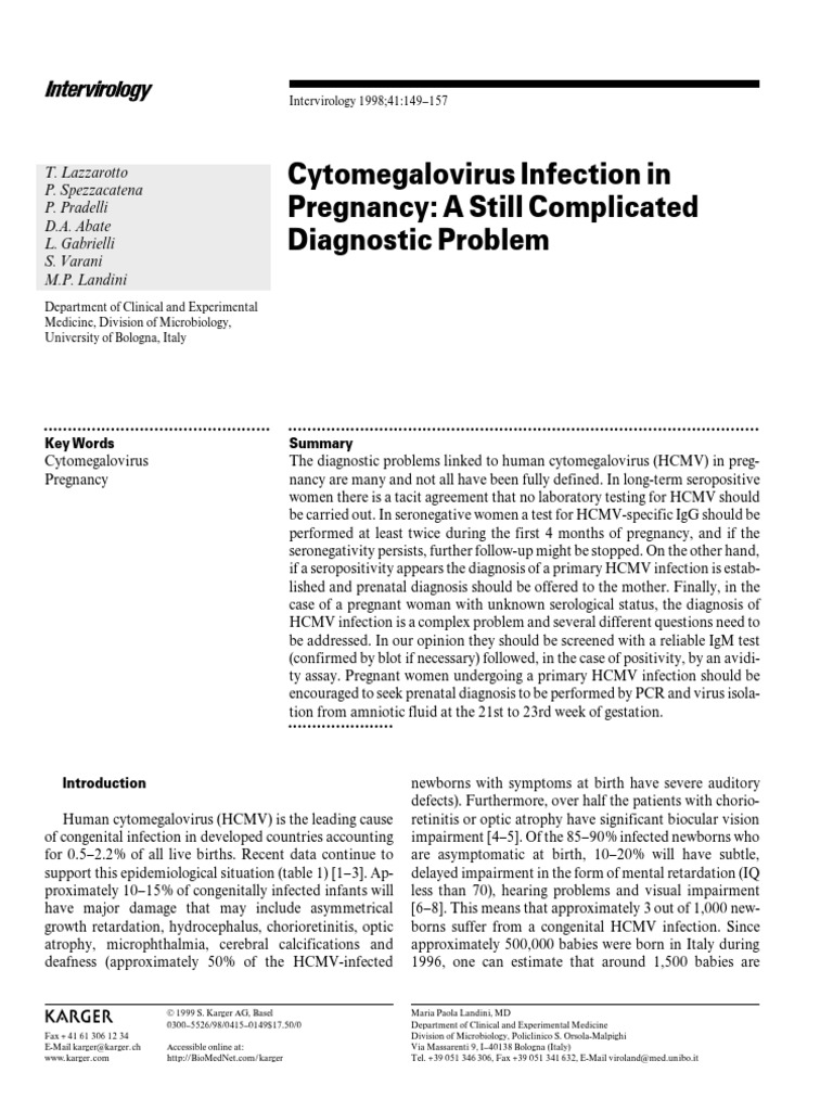 Cytomegalovirus Infection in Pregnancy: A Still Complicated Diagnostic ...