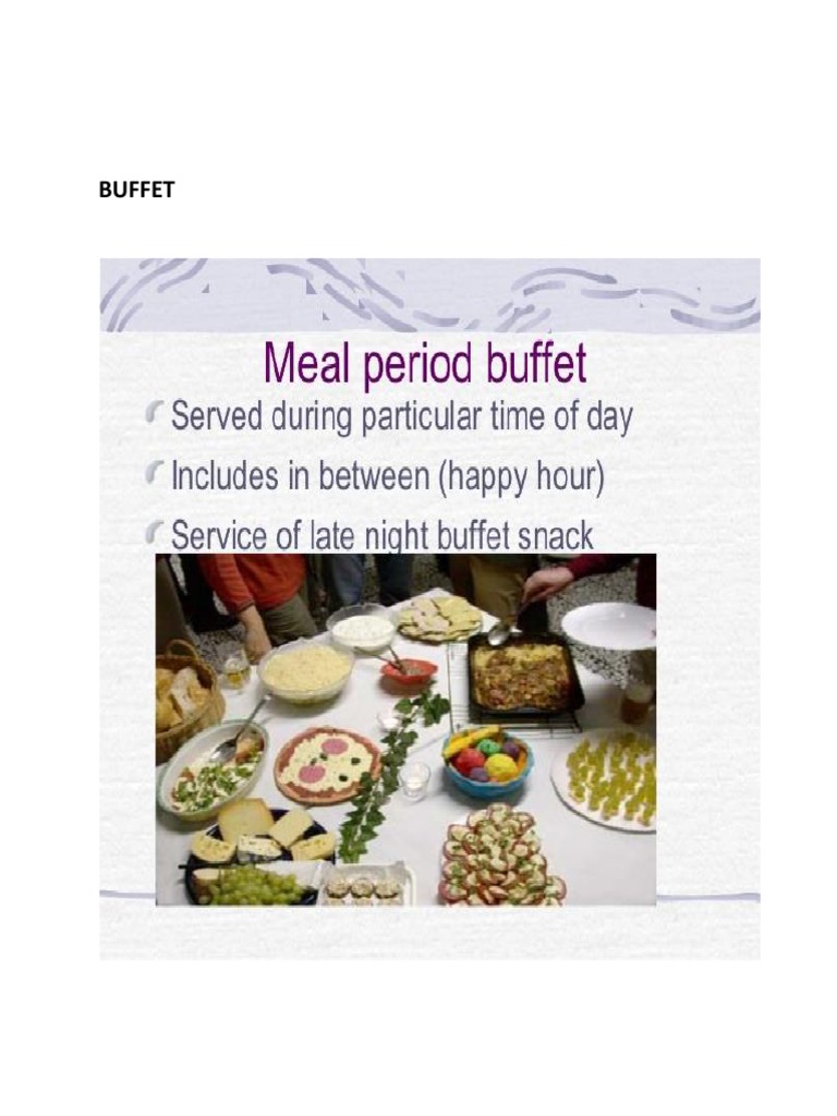 BUFFET | PDF | Cooking, Food & Wine | Foreign Language Studies