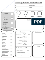 Wizarding World Character Sheet