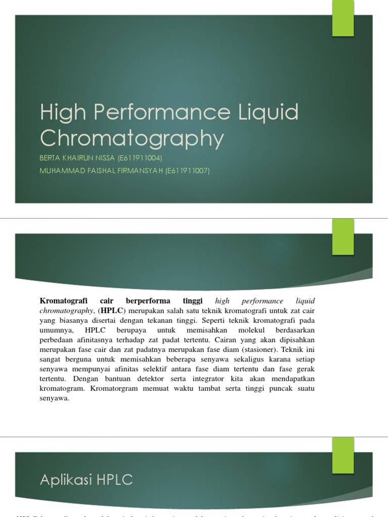 High Performance Liquid Chromatography PDF PDF