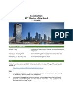 Logistics Note Logistics Note 17th Meeting Board