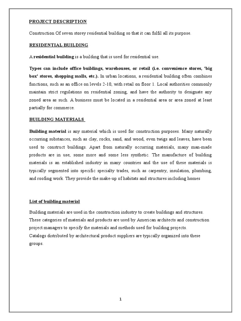 G+7 Residential Building Overview | PDF