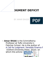 The Judgment Deficit: by Amar Bhide