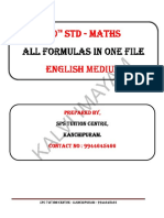 10th - Maths - Formulas - EM - All - Unit - KALVI IMAYAM