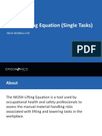 NIOSH Lifting Equation Single Tasks Slideshare PDF
