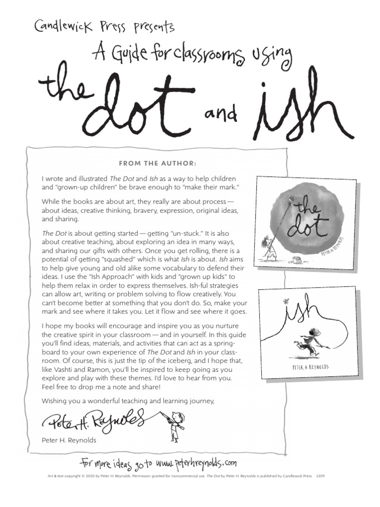 Classroom Guide: The Dot and Ish by Peter H. Reynolds | Poetry | Copyright