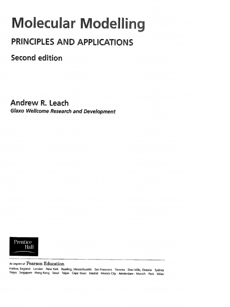 Andrew R Leach Molecular Modelling Principles and Applications