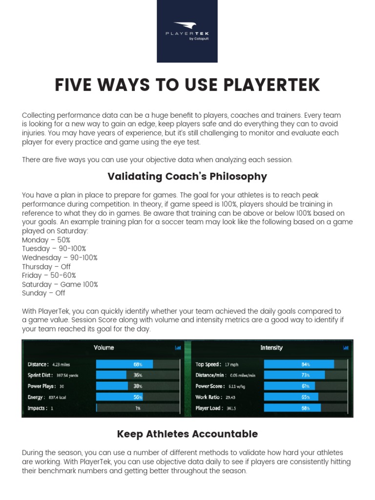 Optimize Performance with PlayerTek | PDF
