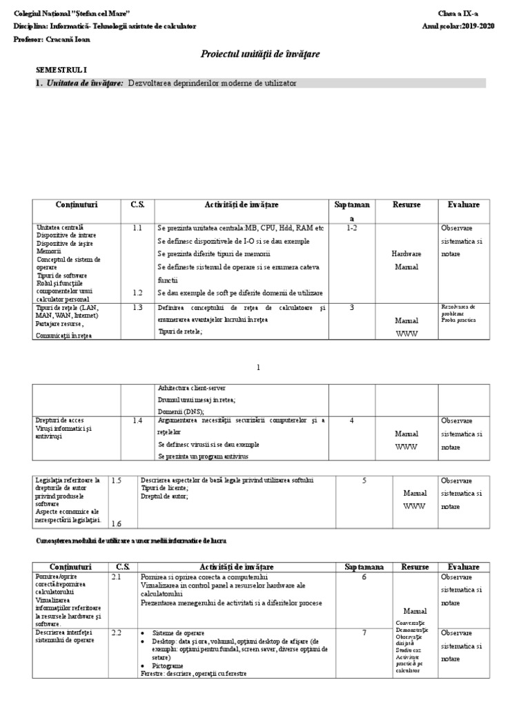 Unitati Tic IX | PDF