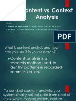 Content Vs Context Analysis