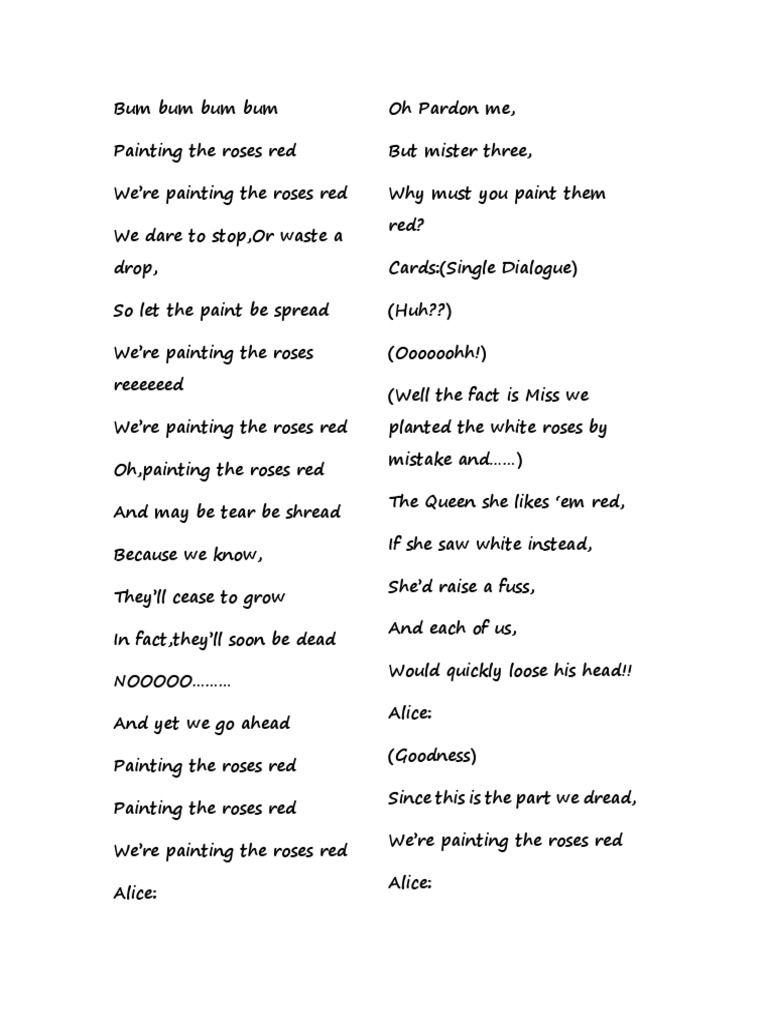 Painting the Roses Red Lyrics | PDF | Art
