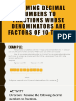 Renaming Decimals to Fractions with Denominators of 10-100