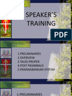 Speaker's Training
