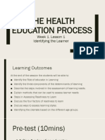 The Health Education Process Week 1