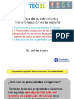 1.1 Propiedades Coligativas de Las Disoluciones (Temperatura de Ebullición, Temperatura de Fusión, Presión de Vapor, Presión Osmótica)