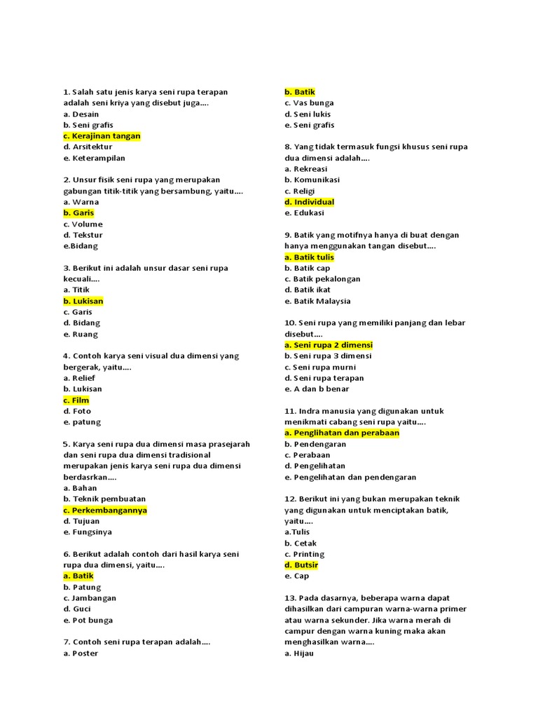 1 Salah Satu Jenis Karya Seni Rupa Terapan B