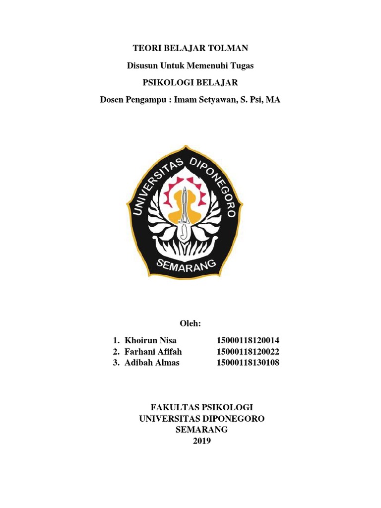 Teori Belajar Edward C. Tolman | PDF | Pengembangan Diri