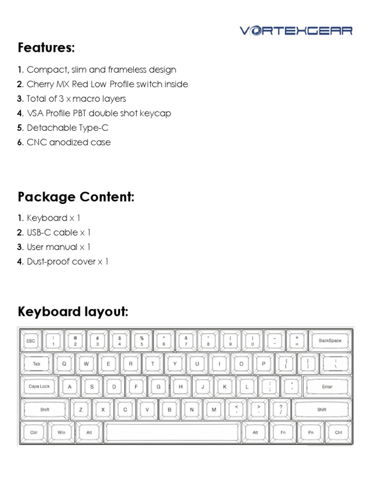 Manual Del Teclado Pok3r V2 De Vortex Pdf