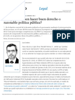 Los Jueces Deben Hacer Buen Derecho o Razonable Politica Publica PDF