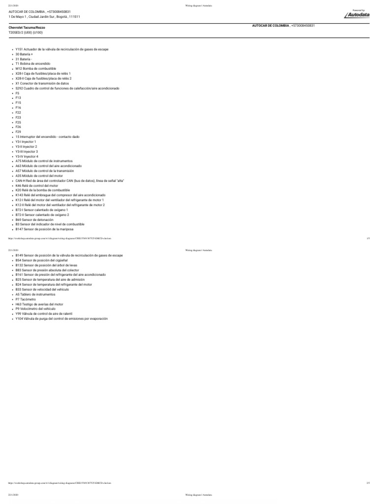 Wiring Diagram - Chevrolet Tracker | PDF