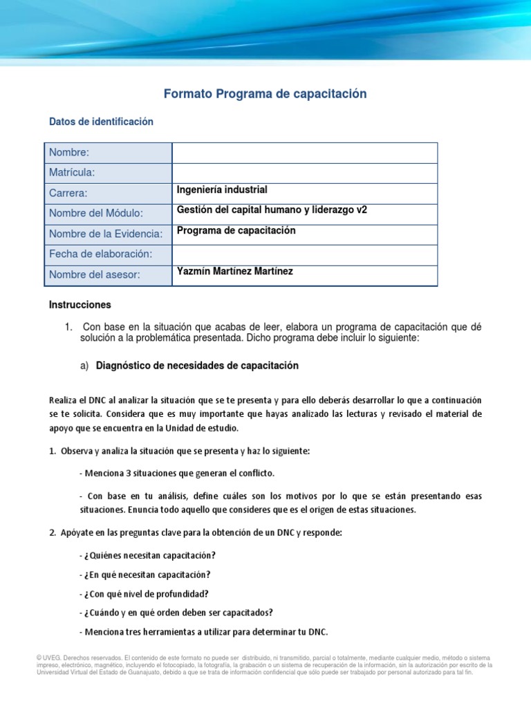 Plan de Capacitacion | PDF | Crecimiento personal y profesional | Negocios