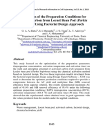 USEP-RICE 1940-1962 Optimization of the Preparation Conditions for Activated Carbon from Locust Bean Pod (Parkia biglobosa) Using Factorial Design Approach