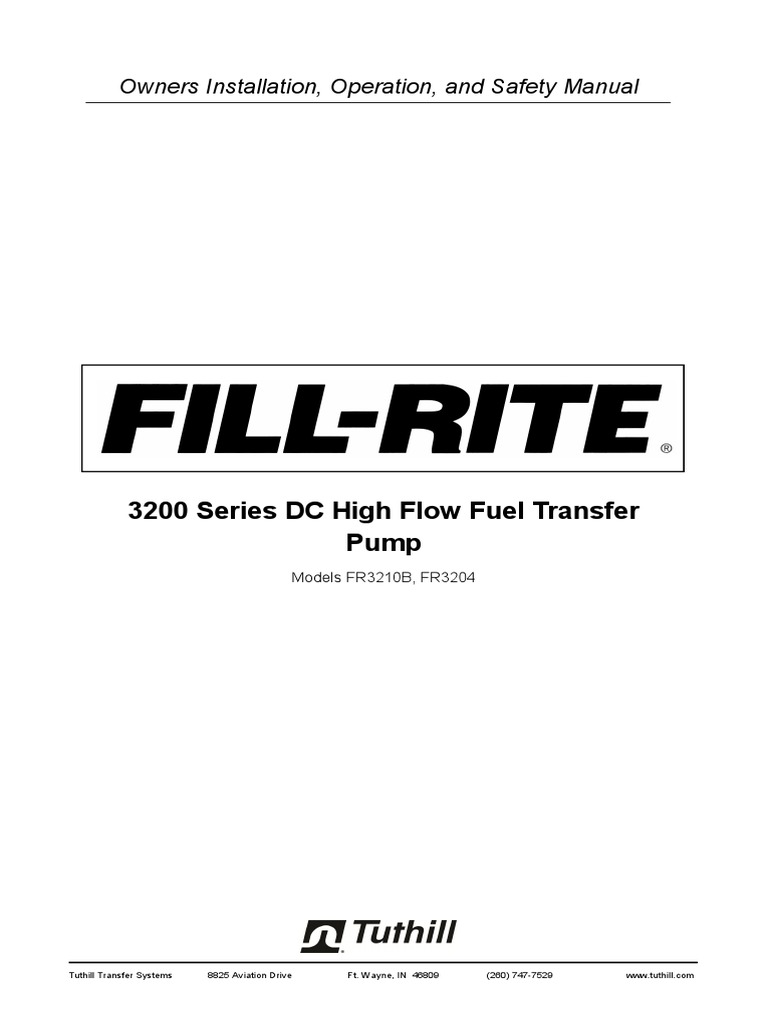 FILL RITE FuelPumpManual PDF Pump Valve