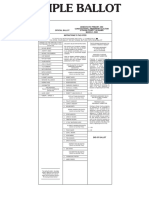 Etowah County Democratic Primary Election Sample Ballot 2020