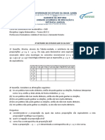 3º Roteiro de Lógica Matemática