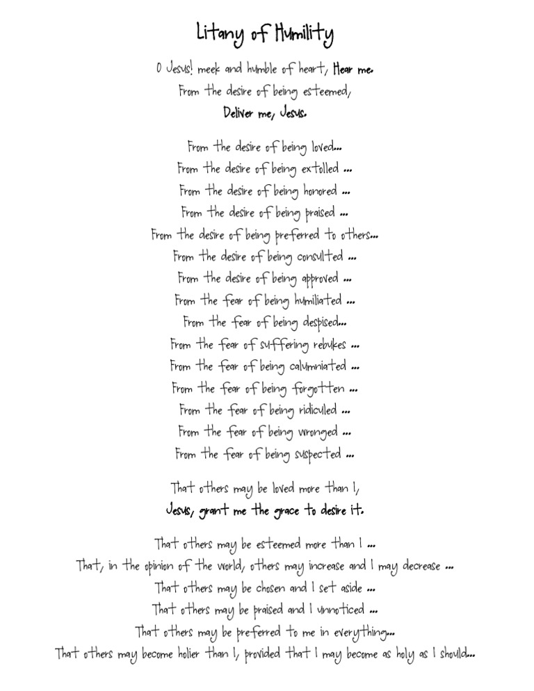 Litany of Humility
