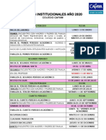 Colegio Cafam Fechas Institucionales 2020