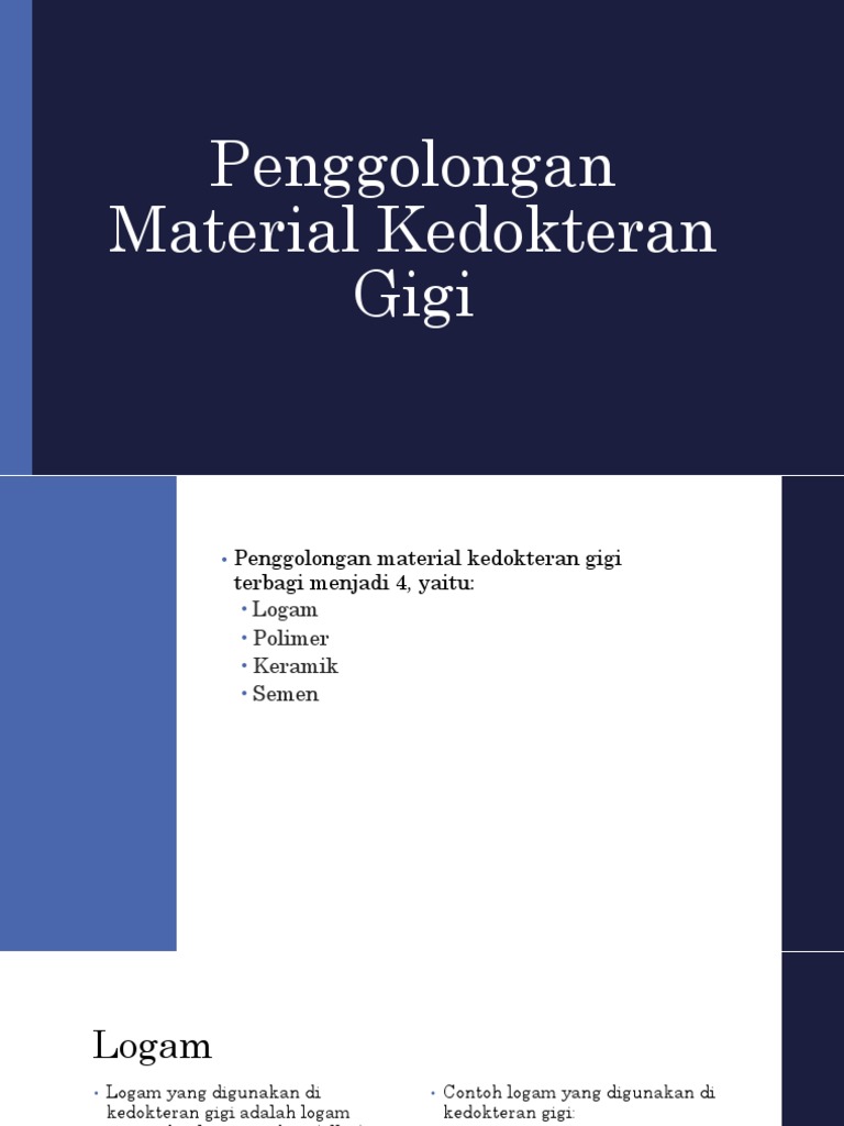 Penggolongan Material Kedokteran Gigi PDF